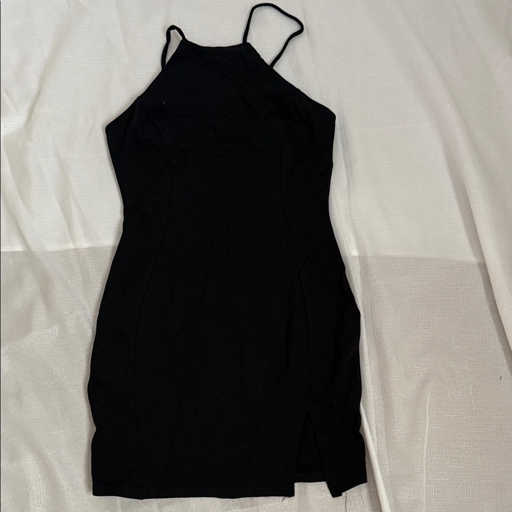 Chic Black Spaghetti Strap Mini Dress